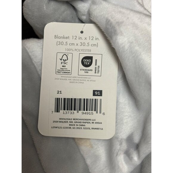 Lullaby Lane Plush Elephant Security Blanket Lovey 12"x12" Gray With Stars NWT - Picture 4 of 6